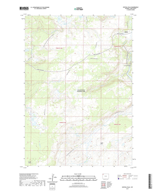 Crystal Falls Wyoming US Topo Map Image
