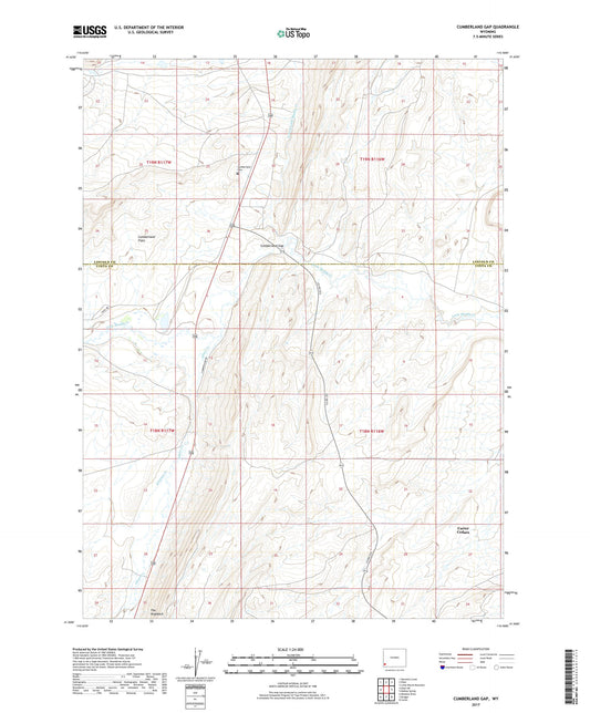 Cumberland Gap Wyoming US Topo Map Image