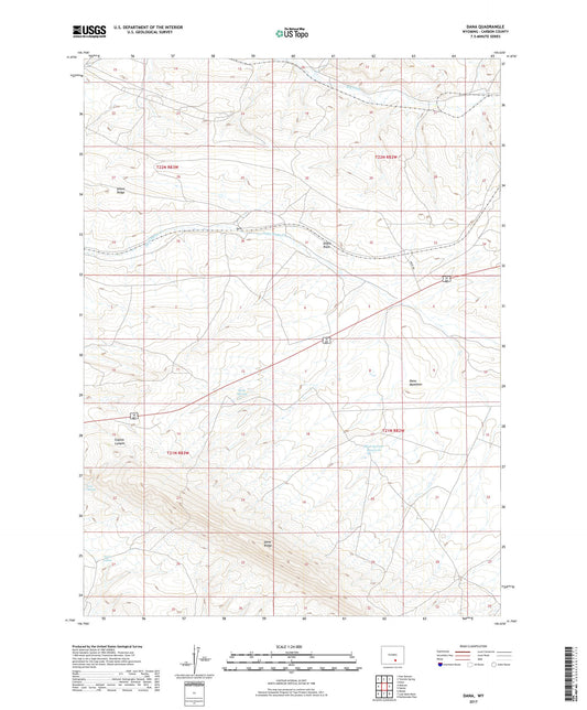 Dana Wyoming US Topo Map Image