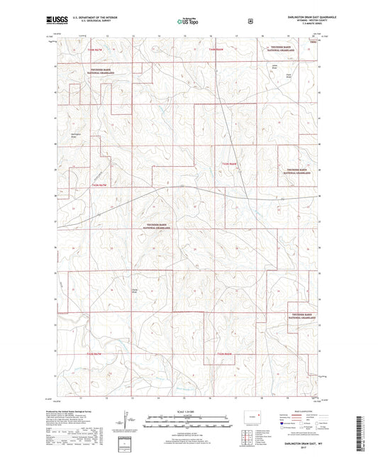 Darlington Draw East Wyoming US Topo Map Image