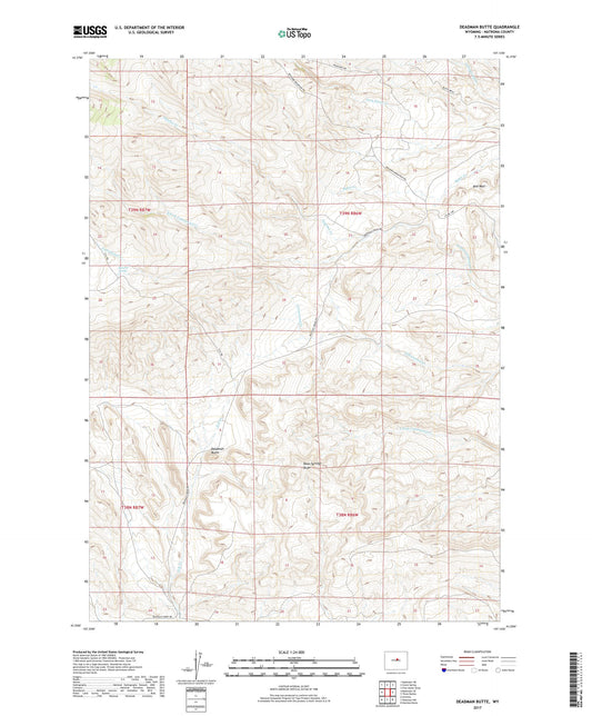 Deadman Butte Wyoming US Topo Map Image