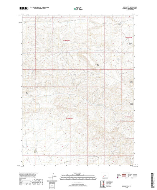 Deer Butte Wyoming US Topo Map Image
