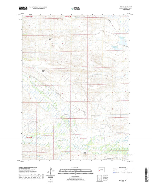 Deer Hill Wyoming US Topo Map Image
