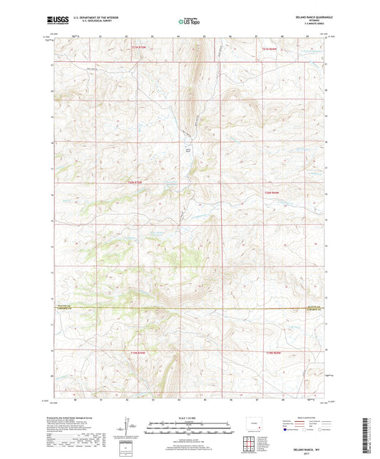 Delano Ranch Wyoming US Topo Map Image