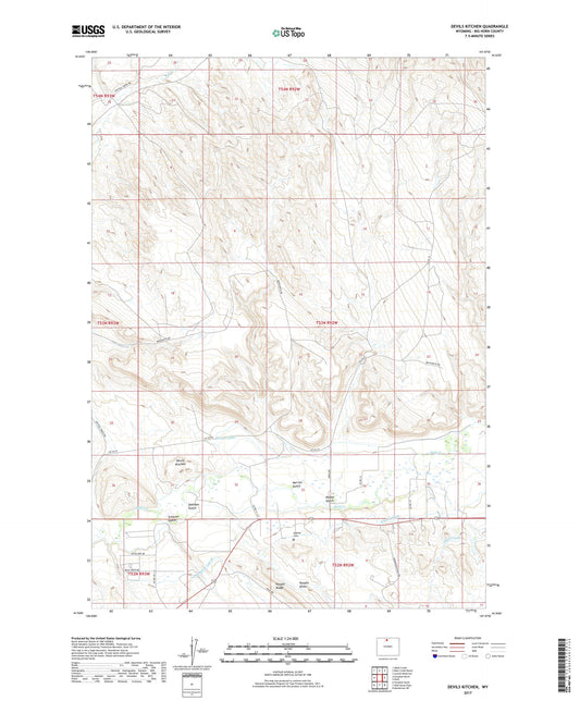 Devils Kitchen Wyoming US Topo Map Image