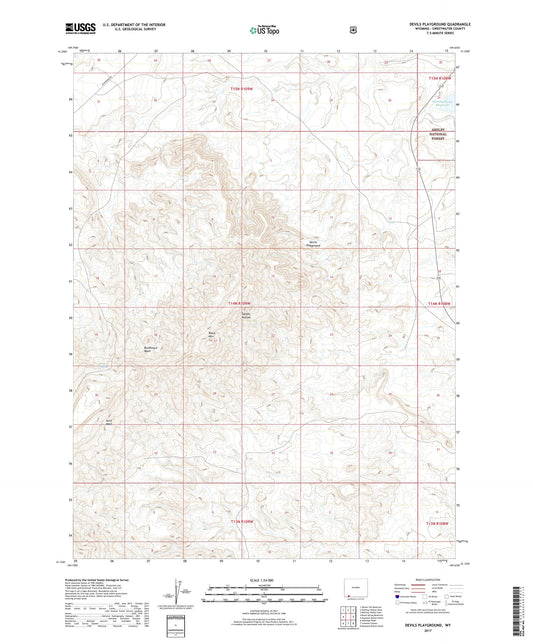 Devils Playground Wyoming US Topo Map Image