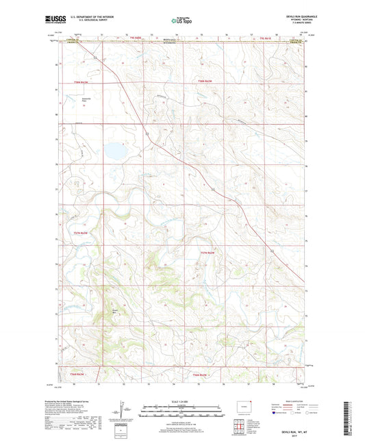 Devils Run Wyoming US Topo Map Image