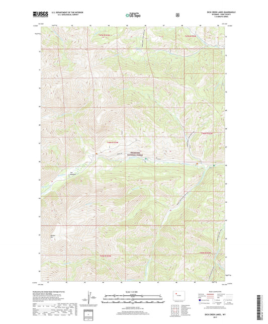 Dick Creek Lakes Wyoming US Topo Map Image