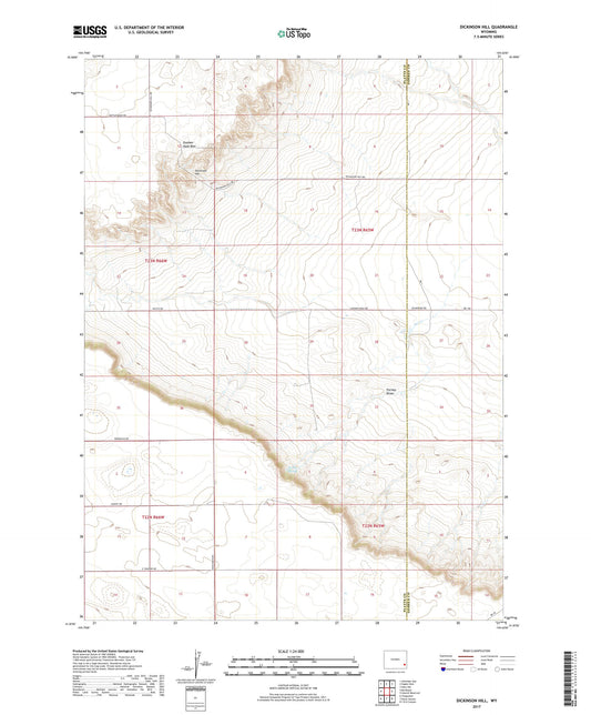 Dickinson Hill Wyoming US Topo Map Image