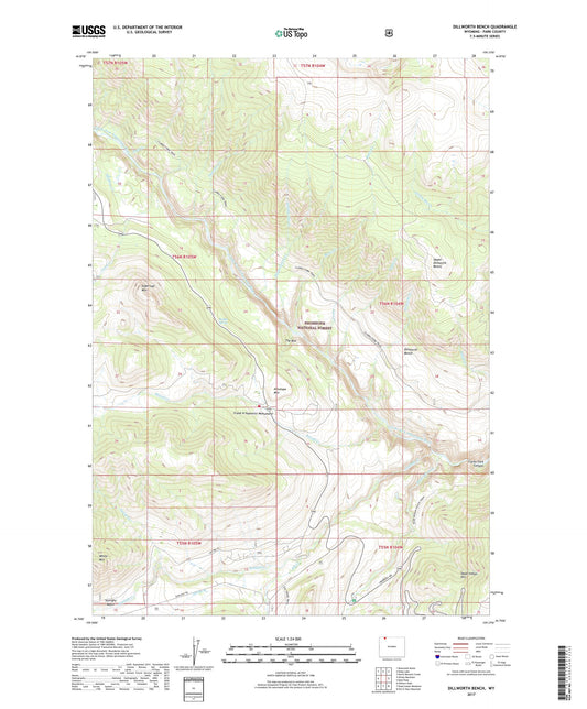Dillworth Bench Wyoming US Topo Map Image