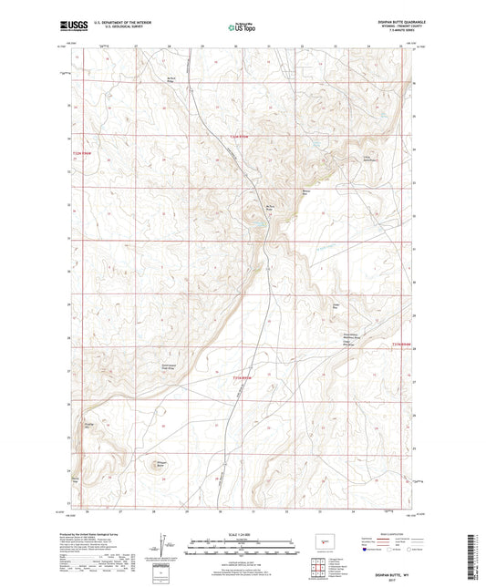 Dishpan Butte Wyoming US Topo Map Image