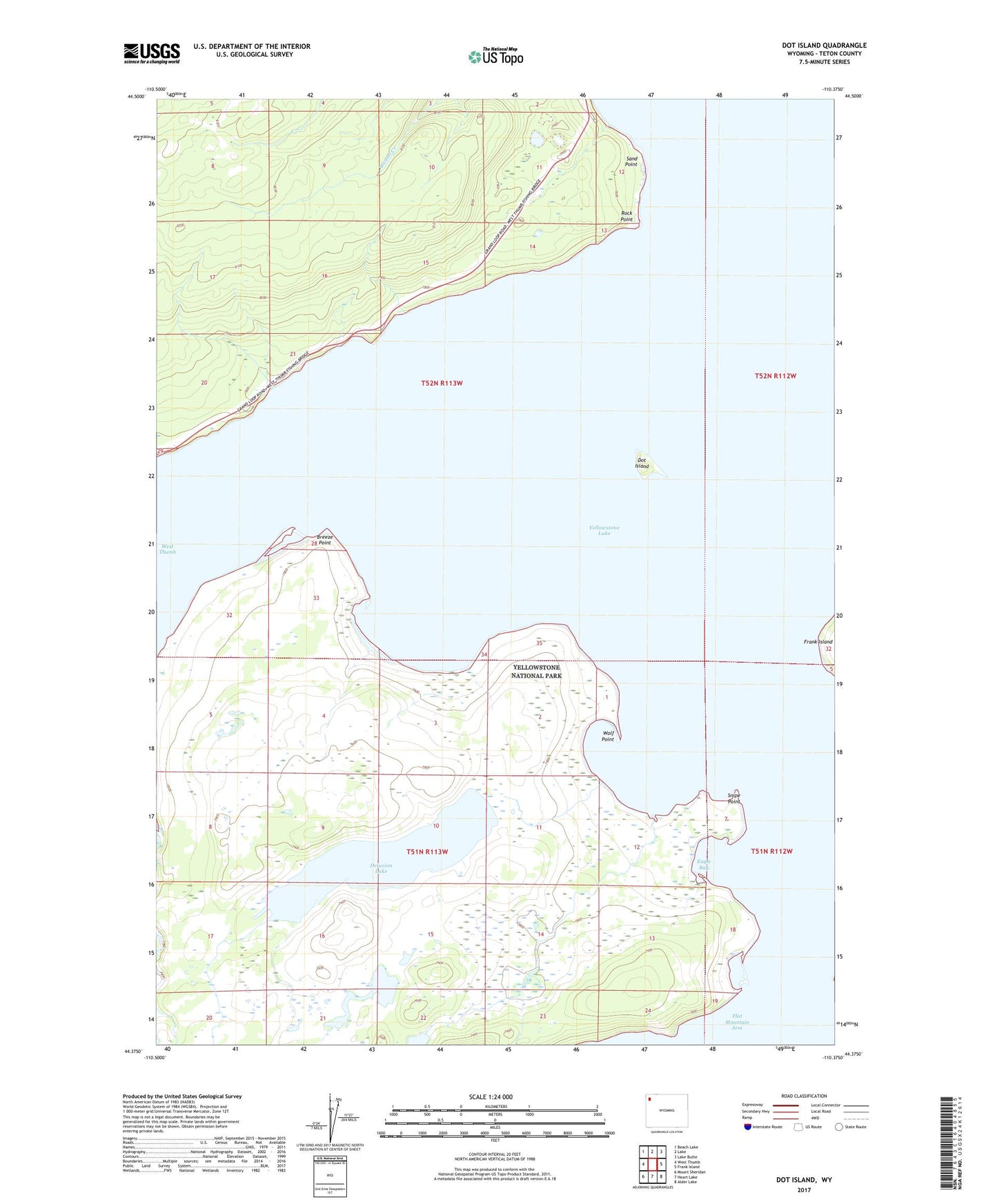 Dot Island Wyoming US Topo Map Image