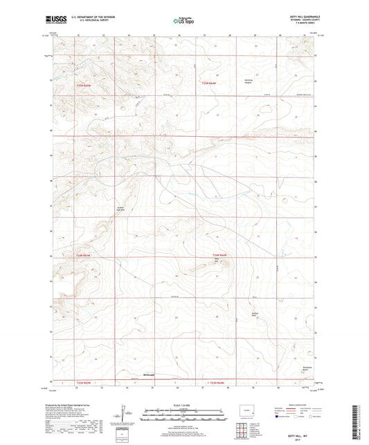 Doty Hill Wyoming US Topo Map Image