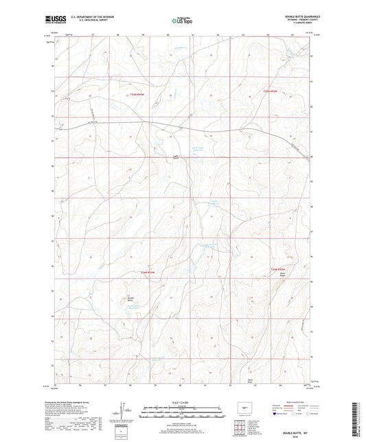 Double Butte Wyoming US Topo Map Image