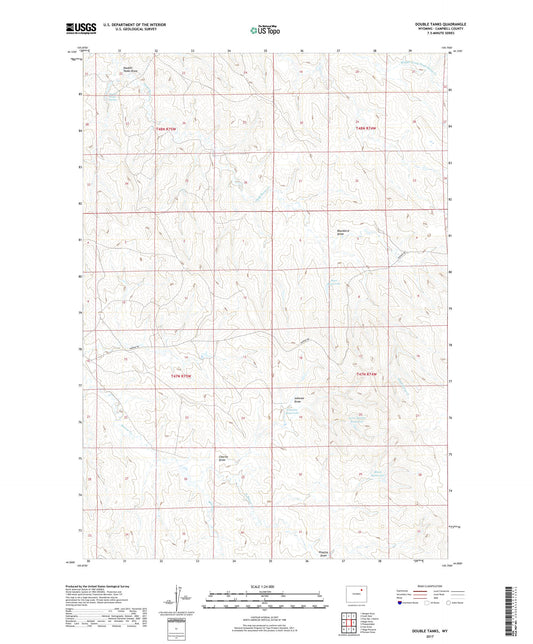 Double Tanks Wyoming US Topo Map Image