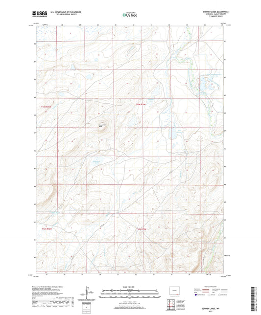 Downey Lakes Wyoming US Topo Map Image