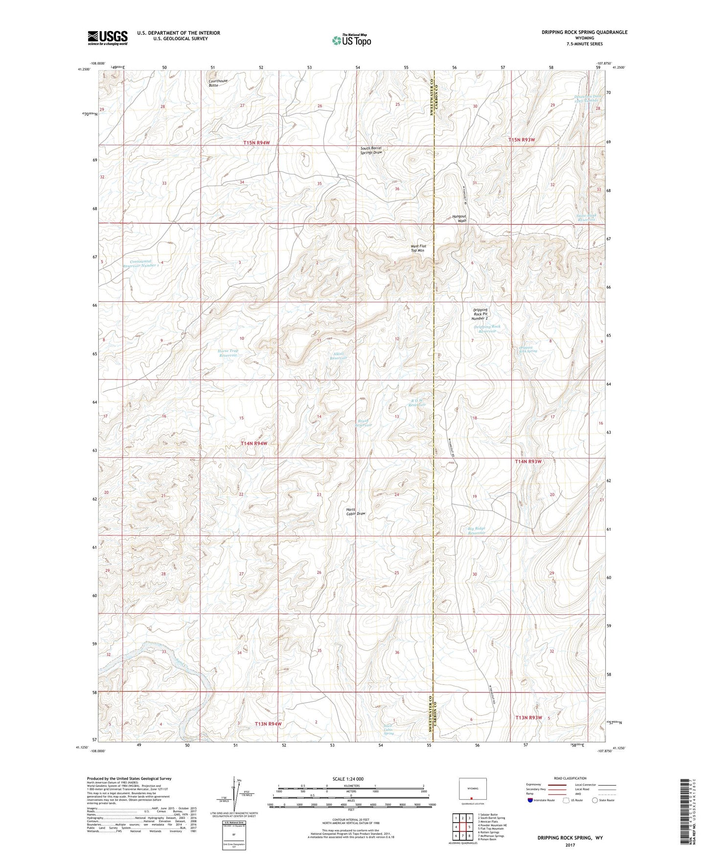 Dripping Rock Spring Wyoming US Topo Map Image