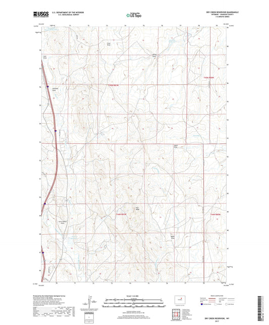 Dry Creek Reservoir Wyoming US Topo Map Image