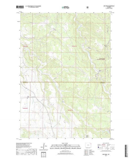 Dry Draw Wyoming US Topo Map Image