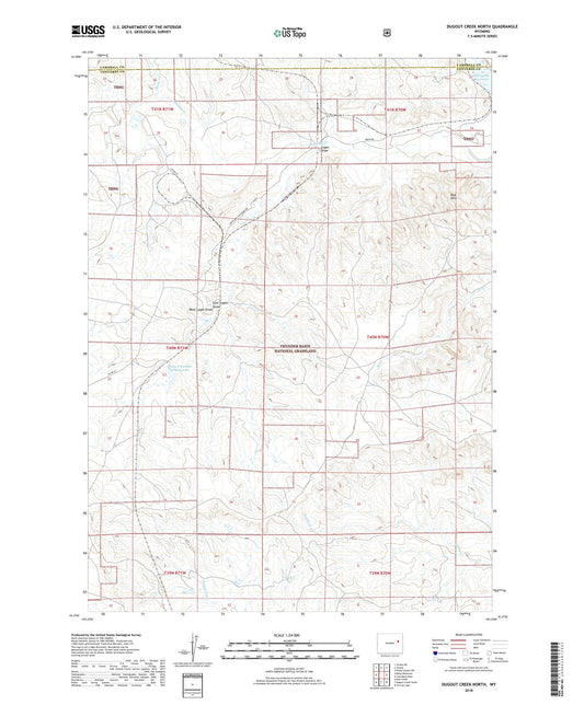 Dugout Creek North Wyoming US Topo Map Image