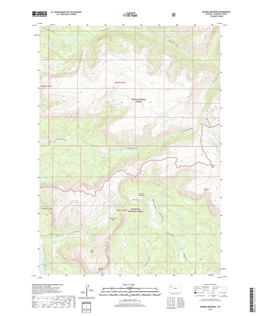Dundee Meadows Wyoming US Topo Map Image