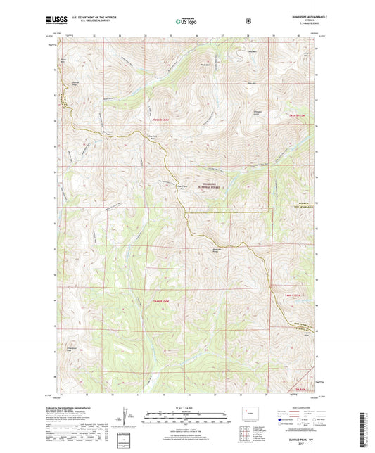 Dunrud Peak Wyoming US Topo Map Image