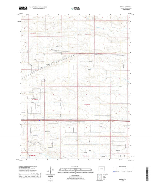 Durham Wyoming US Topo Map Image