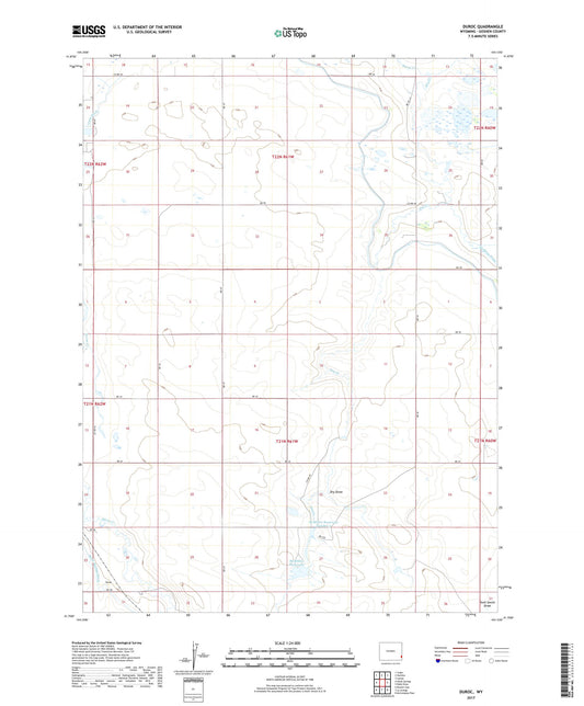 Duroc Wyoming US Topo Map Image