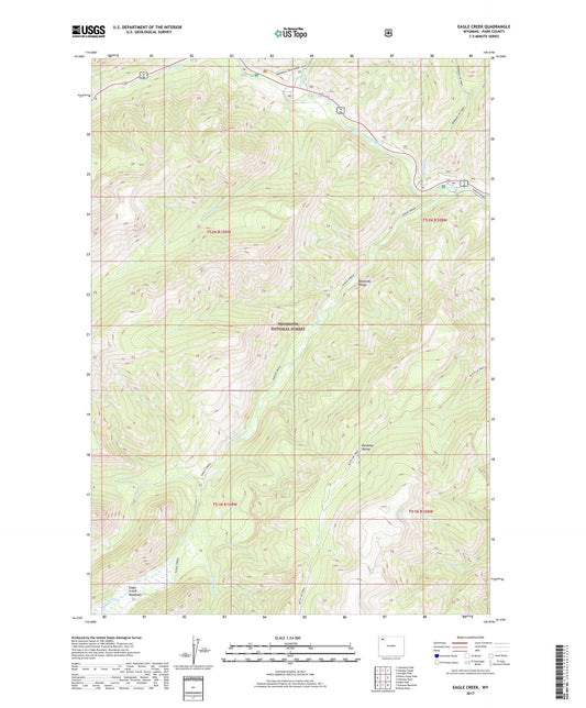 Eagle Creek Wyoming US Topo Map Image