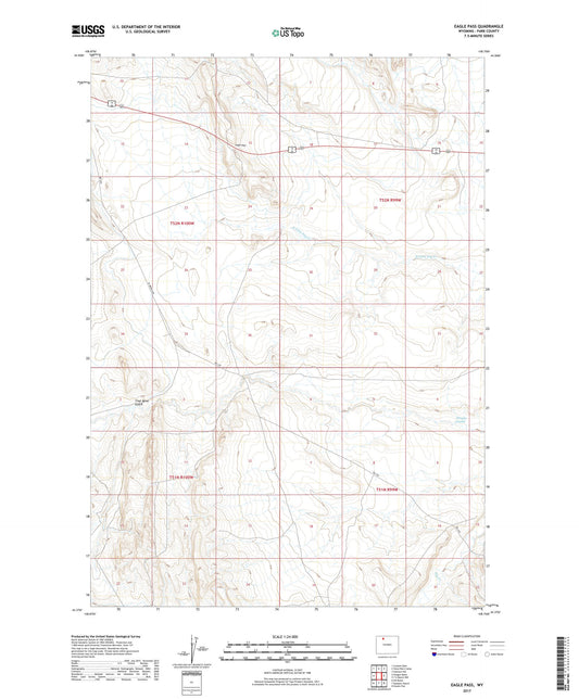 Eagle Pass Wyoming US Topo Map Image
