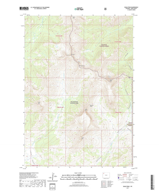 Eagle Peak Wyoming US Topo Map Image