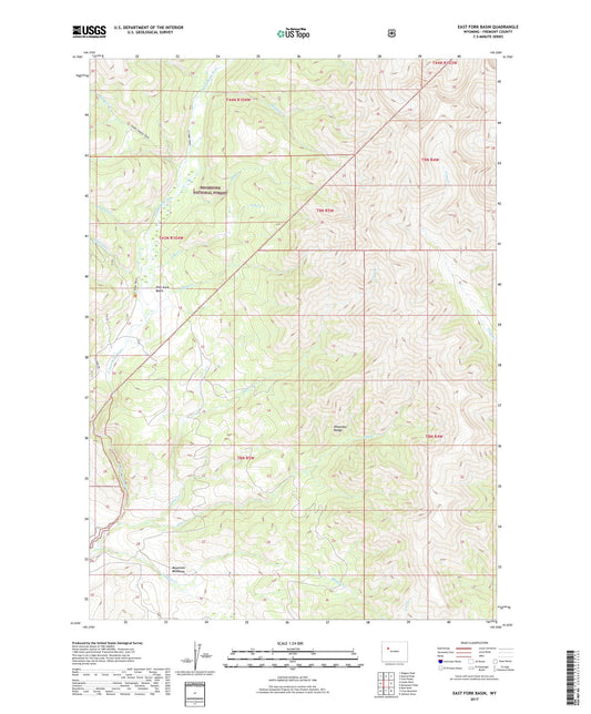 East Fork Basin Wyoming US Topo Map Image