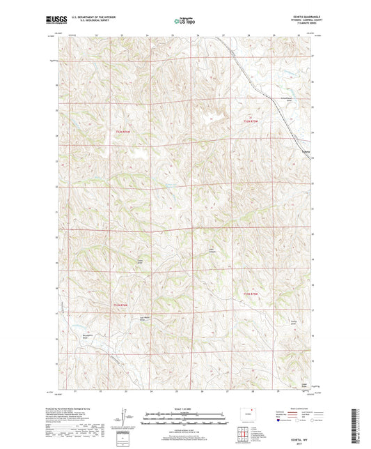 Echeta Wyoming US Topo Map Image