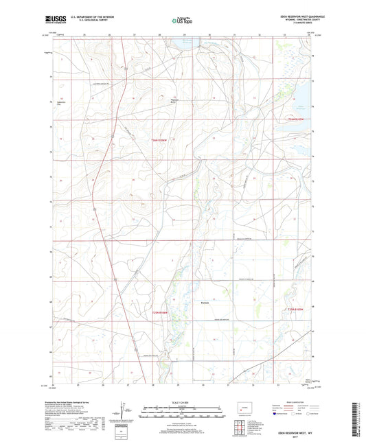 Eden Reservoir West Wyoming US Topo Map Image