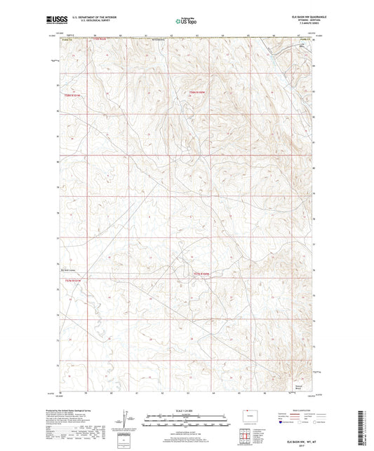 Elk Basin NW Wyoming US Topo Map Image
