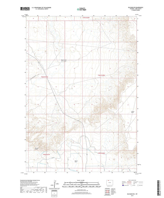 Elk Basin SW Wyoming US Topo Map Image