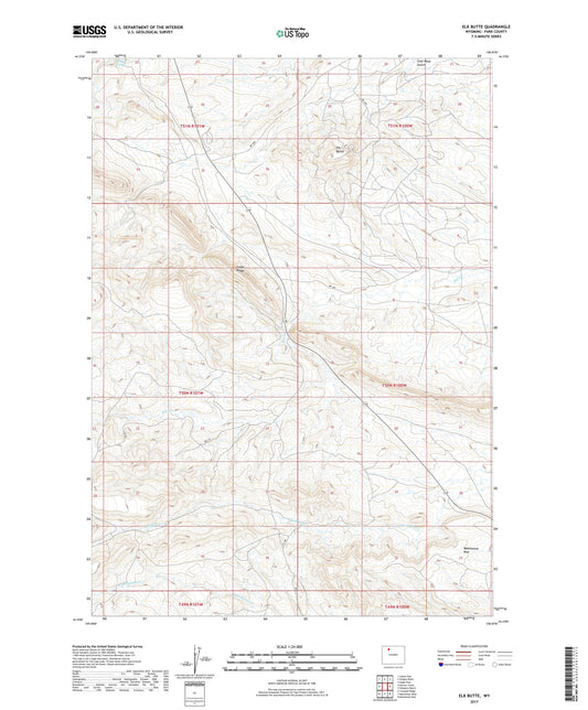 Elk Butte Wyoming US Topo Map Image