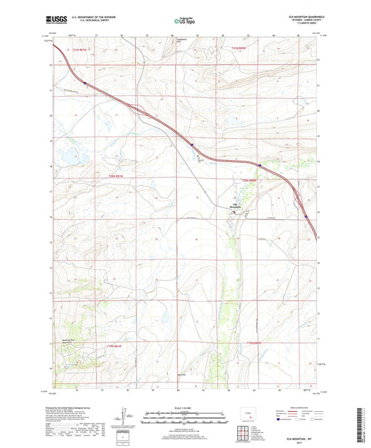 Elk Mountain Wyoming US Topo Map Image