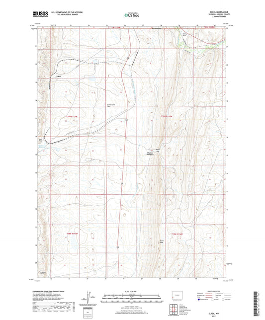 Elkol Wyoming US Topo Map Image