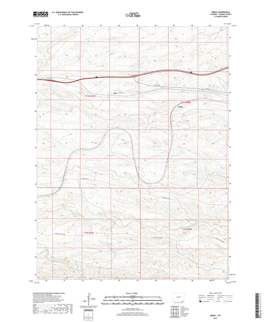 Emkay Wyoming US Topo Map Image