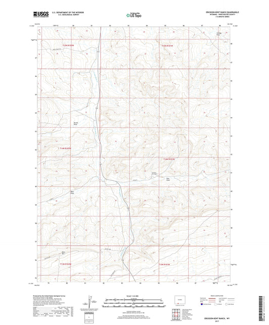 Erickson-Kent Ranch Wyoming US Topo Map Image