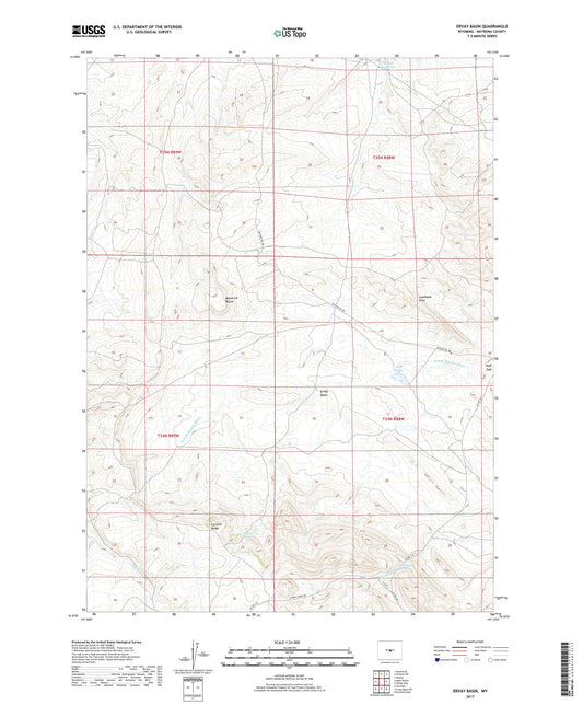 Ervay Basin Wyoming US Topo Map Image