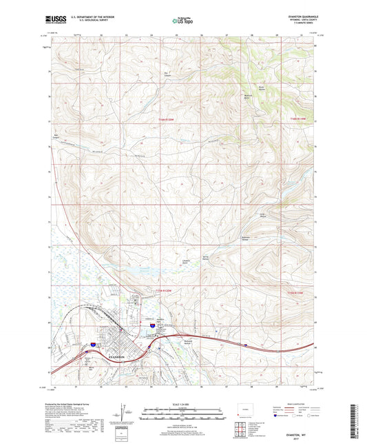 Evanston Wyoming US Topo Map Image
