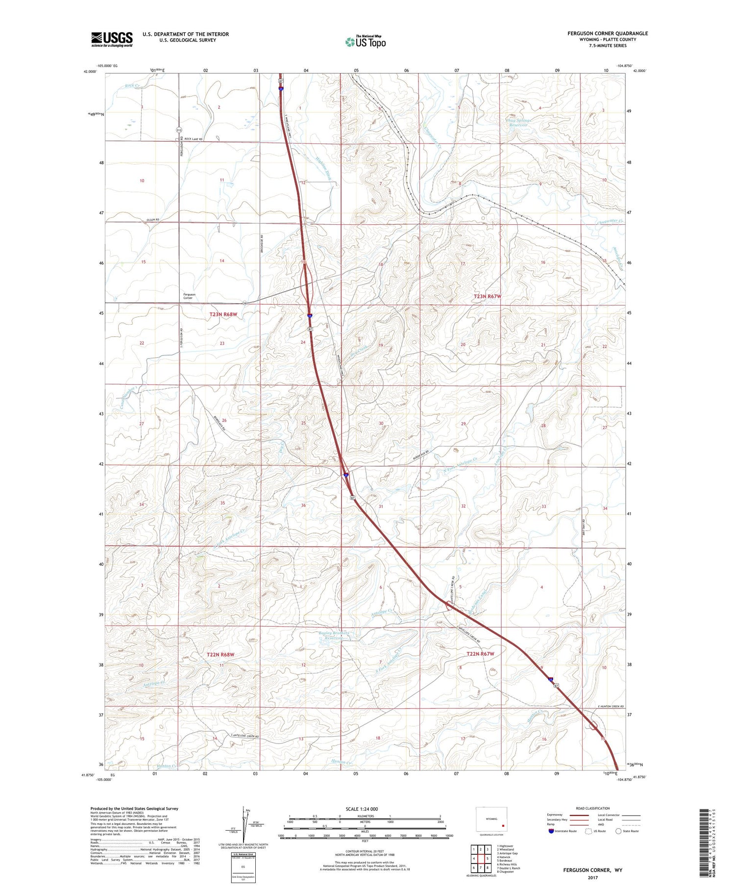 Ferguson Corner Wyoming US Topo Map Image