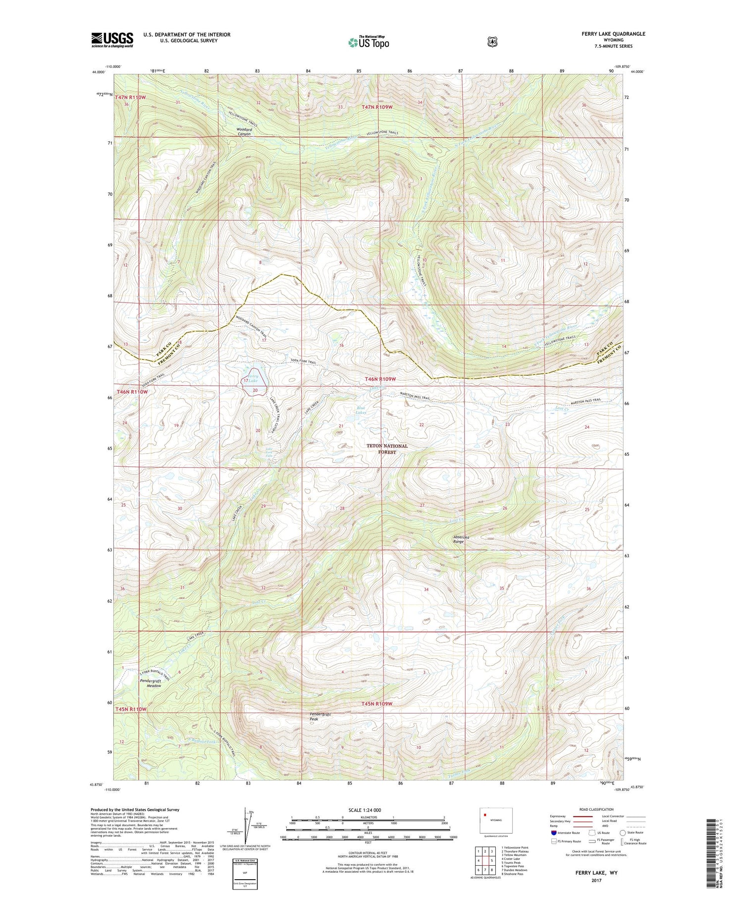 Ferry Lake Wyoming US Topo Map Image
