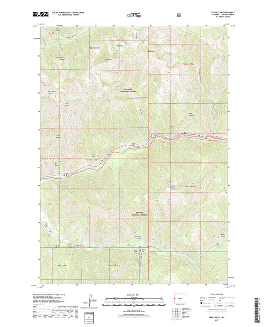 Ferry Peak Wyoming US Topo Map Image