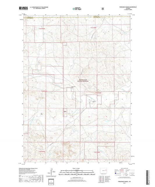 Fiddleback Ranch Wyoming US Topo Map Image