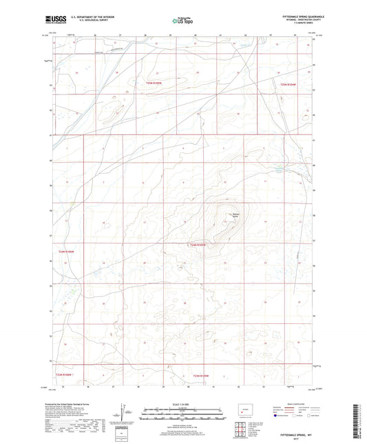 Fifteenmile Spring Wyoming US Topo Map Image