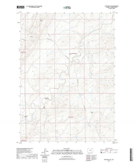 Fiftymile Flat Wyoming US Topo Map Image