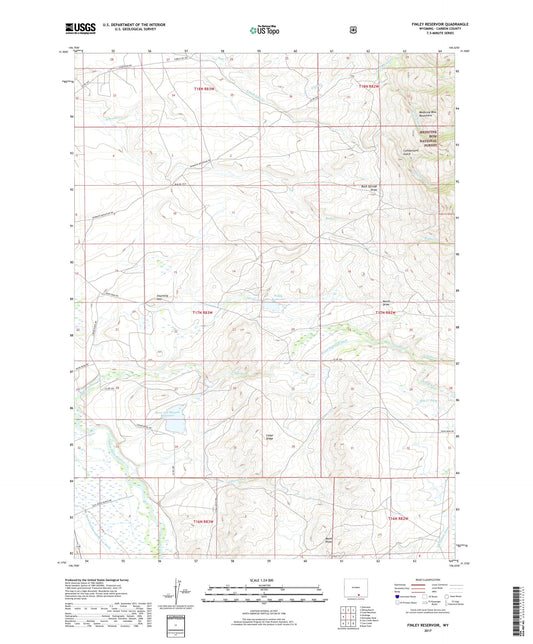 Finley Reservoir Wyoming US Topo Map Image